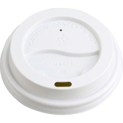 Genuine Joe Hot Cup Protective Lids - Polystyrene - 50 / Pack - White