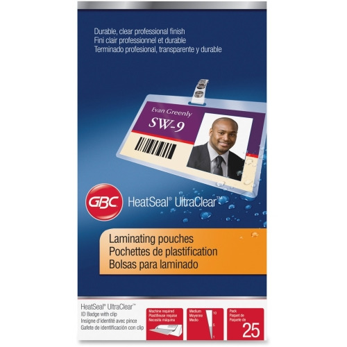 GBC Ultra Clear ID Badge Thermal Laminating Pouches GBC3202011