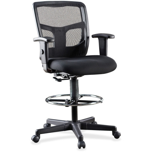 Lorell Ratchet Back Mesh Mid-Back Stool - Black Fabric Seat - Black Mesh Back - 5-star Base - Black - 1 Each Lorell Ratchet Back Mesh Mid-Back Stool - Black Fabric Seat - Black Mesh Back - 5-star Base - Black - 1 Each