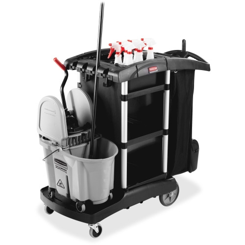 Janitorial cart Housekeeping cart Cleaning Cart on Wheels Housekeeping  Caddy with Shelves