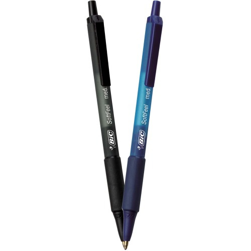 BIC Soft Feel Retractable Ball Point Pen Medium, Assorted