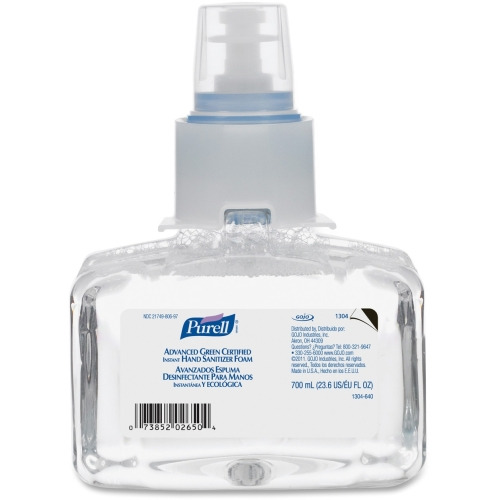 PURELL Hand Sanitizer Foam Refill - 23.7 fl oz (700 mL) - Hands-free Dispenser - Kill Germs - Hand, Skin - Clear - Eco-friendly - 3 / Carton