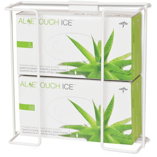 Medline Horizontal-Mount Wire Double Glove Box Holder - Horizontal - 1 / Pack - White Medline Horizontal-Mount Wire Double Glove Box Holder - Horizontal - 1 / Pack - White