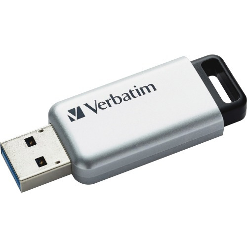 Store 'n' Go Secure Pro USB Flash Drive with AES 256 Encryption, 16 GB, Silver