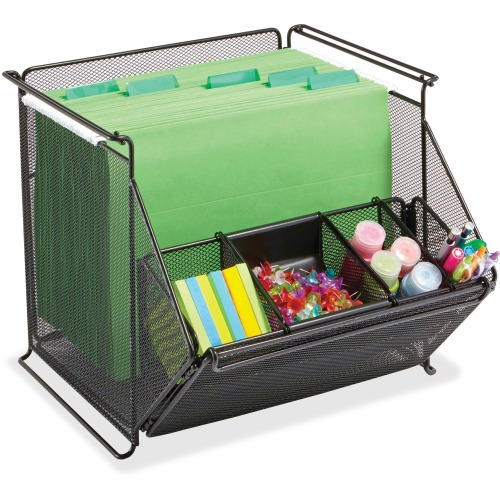 Safco Onyx Stackable Mesh Storage Bin SAF2164BL