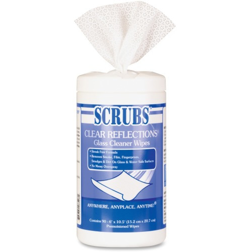 SCRUBS Clear Reflections Glass Cleaner Wipes ITW98528CT