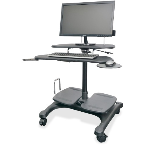 Kantek Mobile Height Adjustable Computer Workstation w/ LCD Mount - Adjustable Height - 48.50 Kantek Mobile Height Adjustable Computer Workstation w/ LCD Mount - Adjustable Height - 48.50