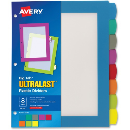 Avery Ultralast(R) Big Tab(TM) Plastic Dividers, 8 Tabs, 1 Set ...