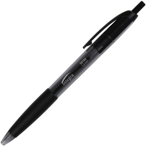 Integra 1.0mm Retractable Ballpoint Pen - Medium Pen Point - 1 mm Pen Point Size - Retractable - Assorted - 50 / Box Integra 1.0mm Retractable Ballpoint Pen - Medium Pen Point - 1 mm Pen Point Size - Retractable - Assorted - 50 / Box