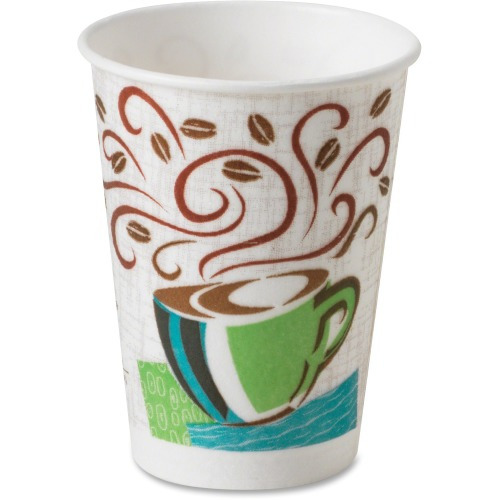 Dixie PerfecTouch Insulated Paper Hot Coffee Cups by GP Pro - 12