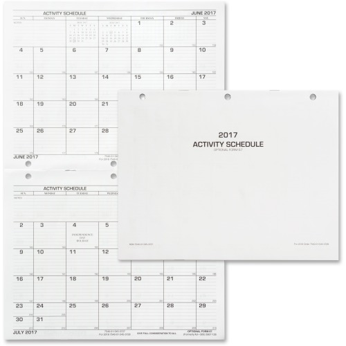 Unicor fed flip style activity schedule calendar ucr5453727 shoplet