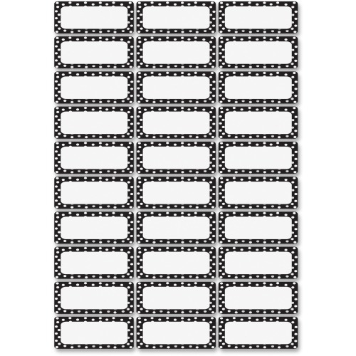 Ashley Dry Erase Black/White Dots Nameplate Magnets - Magnetic - Dotted - Die-cut, Write on/Wipe off - Black, White - 1 / Pack Ashley Dry Erase Black/White Dots Nameplate Magnets - Magnetic - Dotted - Die-cut, Write on/Wipe off - Black, White - 1 / Pack