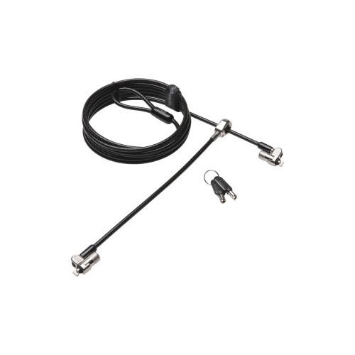 Kensington MicroSaver Cable Lock - Keyed Lock - Black, Silver - Carbon Steel - 8 ft - For Notebook, Tablet