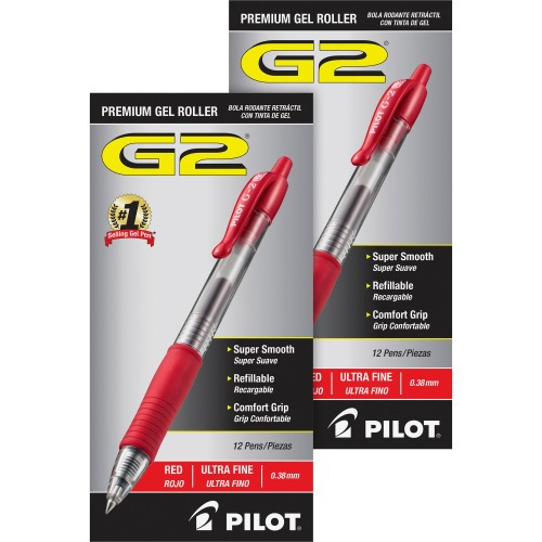 Pilot G2 .38 Retractable Gel Ink Rollerball Pens, 0.38mm Ultra