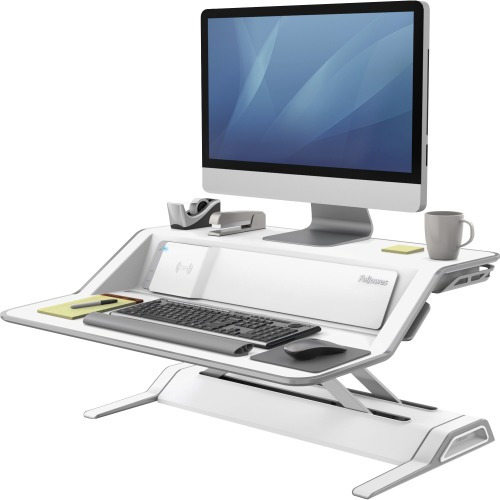 Fellowes Lotus DX Sit-Stand Workstation - White - FEL8080201