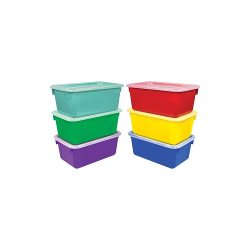 Storex Clear Lid Small Cubby Bin STX62406U06C