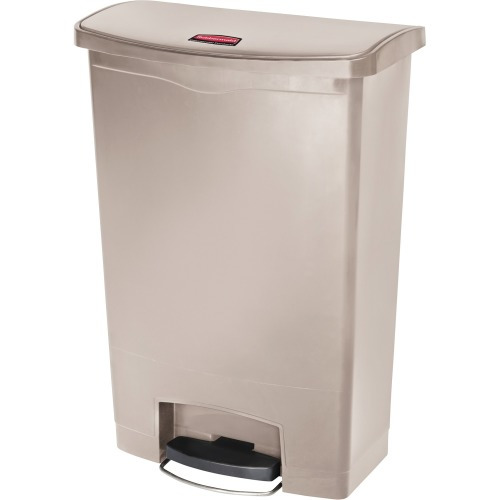 Rubbermaid Commercial Products 15- Gallons Beige Plastic Commercial Kitchen  Trash Can with Lid Indoor