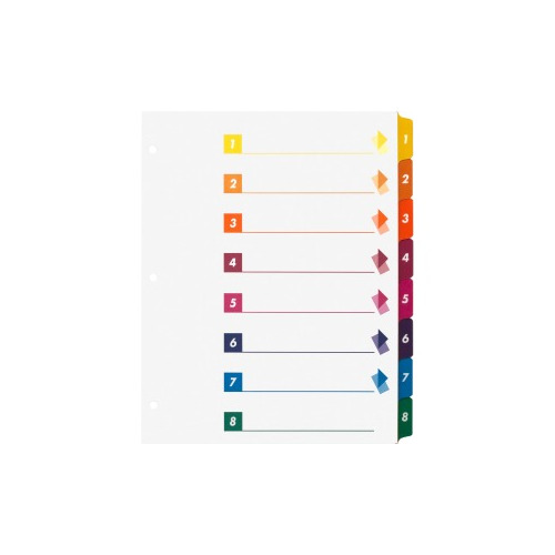 Business Source Colorcoded Table of Contents/Tabs Index Dividers