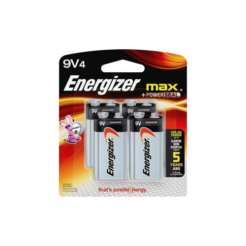 Energizer Max Alkaline 9 Volt Battery Eve522bp4ct 7598