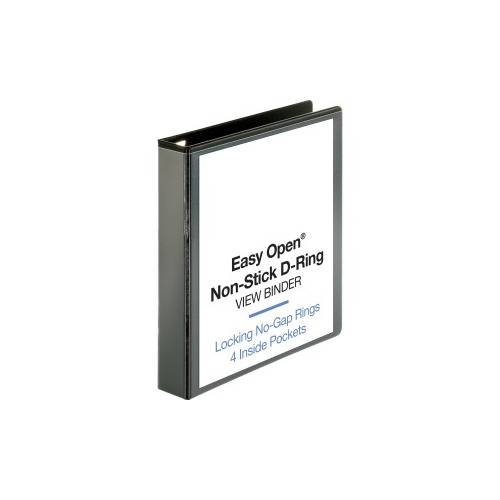 Business Source Locking D-Ring View Binder - 1 1/2