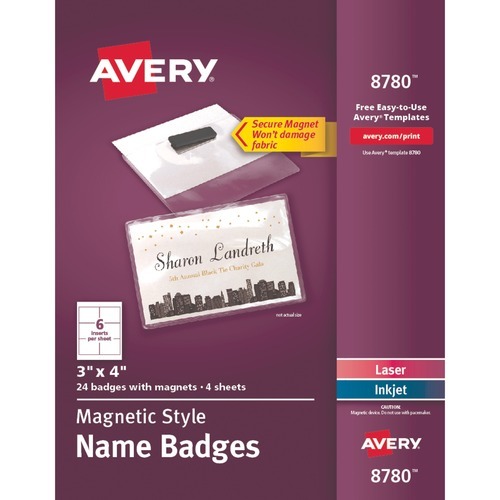 Avery Secure Magnetic Name Badges with Durable Plastic Holders and