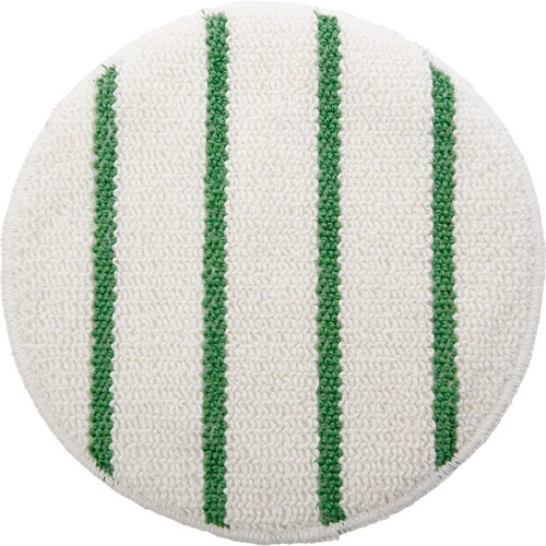 Rubbermaid Commercial Green Stripe Carpet Bonnet - Scrubber Strip - 1 Each - White, Green Rubbermaid Commercial Green Stripe Carpet Bonnet - Scrubber Strip - 1 Each - White, Green