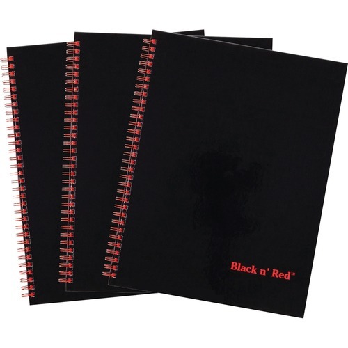 Black n' Red Hardcover Twinwire Business Notebook - Twin Wirebound - 12 Black n' Red Hardcover Twinwire Business Notebook - Twin Wirebound - 12