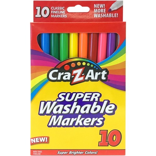 Felt Tip Washable Markers 10 Colors