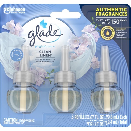 Glade Plug-In Warmers Linen Air Refill - 2 fl oz (0.1 quart) - Linen - 50 Day - 3 / Pack - Long Lasting Glade Plug-In Warmers Linen Air Refill - 2 fl oz (0.1 quart) - Linen - 50 Day - 3 / Pack - Long Lasting