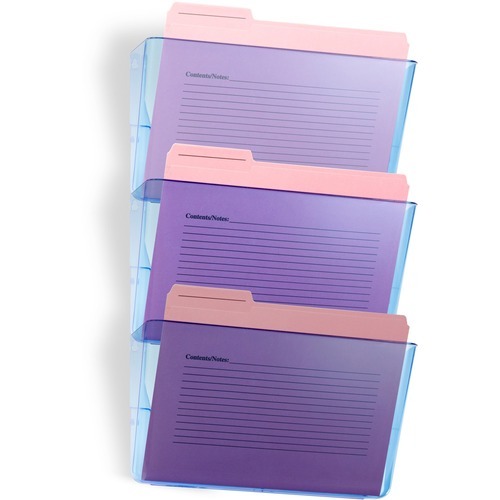 Officemate Blue Glacier Wall File, 3/Box - 15 Officemate Blue Glacier Wall File, 3/Box - 15