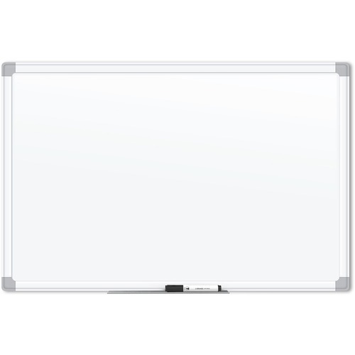 U Brands White Aluminum Framed Magnetic Porcelain Steel Board, 48
