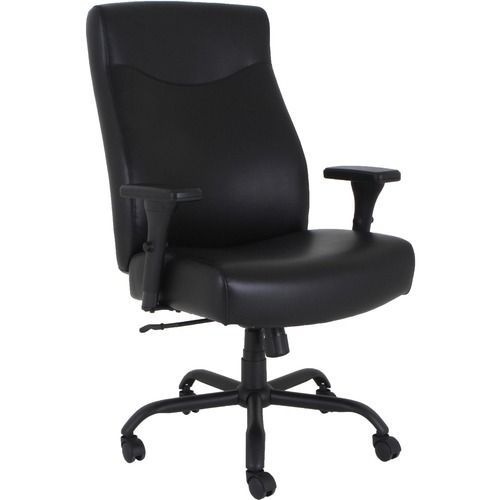 Lorell Executive High-back Chair - Bonded Leather Seat - Bonded Leather Back - High Back - Black - 1 Each