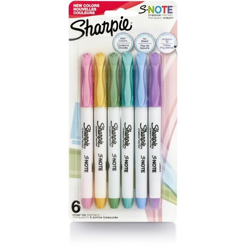 Sharpie S.Note Markers, Chisel Tip - 12 markers