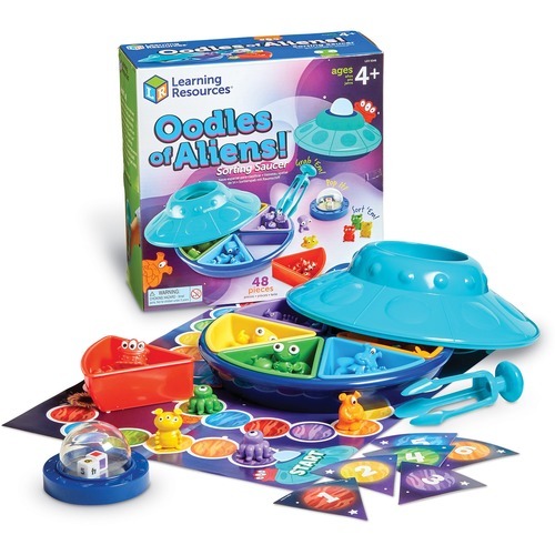 Learning Resources Oodles of Aliens Sorting Saucer - Theme/Subject: Learning - Skill Learning: Sorting, Addition, Color, Fine Motor, Motor Skills, Counting - 4-8 Year