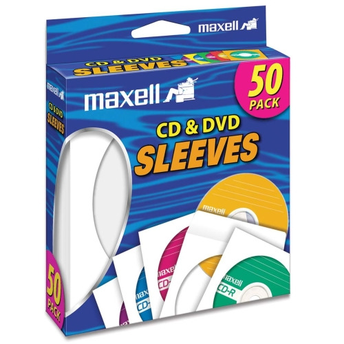 Maxell White CD / DVD Sleeves - Sleeve - Slide Insert - White