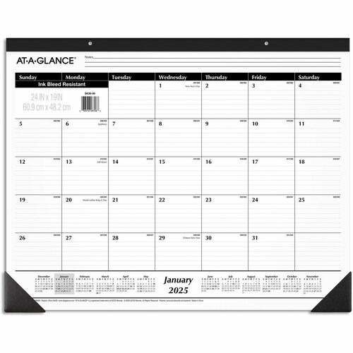 At-A-Glance Ruled Monthly Desk Pad, Large, 24