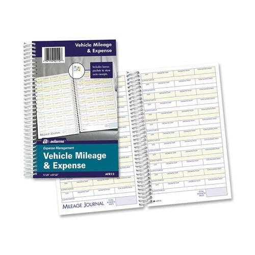 Adams Vehicle Mileage/Expense Journal Pocket ABFAFR12