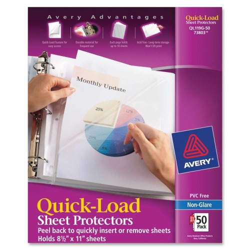 Avery QuickLoad Sheet Protectors AVE73803
