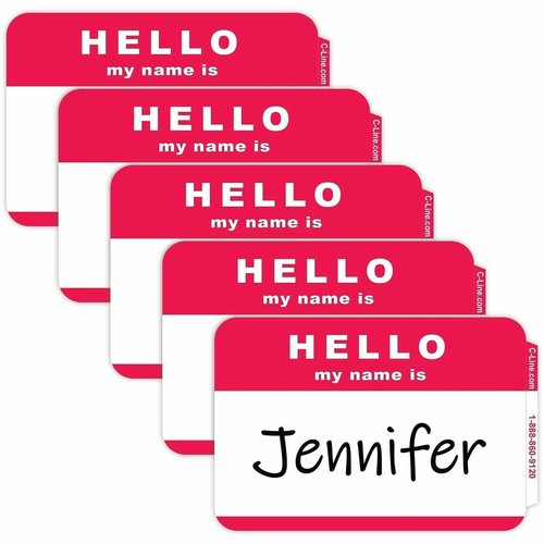 C-Line Hello My Name Is Adhesive Name Badges - CLI92234 - Shoplet.com