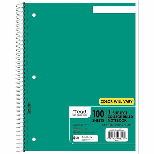 Mead One-subject Spiral Notebook - MEA06622 - Shoplet.com