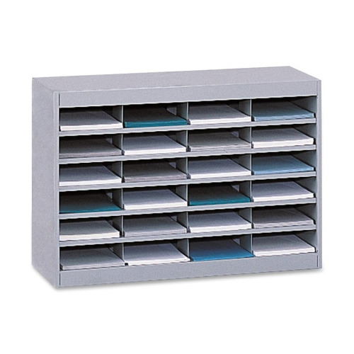 Safco E-Z Stor - Organizer Da 24 Scomparti Per Documenti E Letteratura, Struttura In Acciaio Grigio, 37,5x12,75x25,75 Pollici
