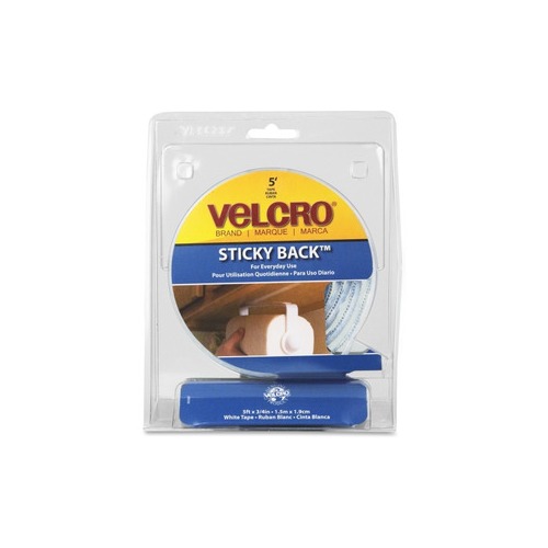Velcro Sticky Back Fasteners - 3/4 x 50 ft, White, Roll