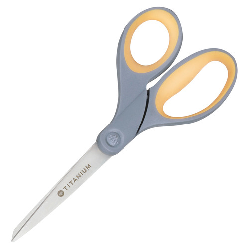 Westcott Titanium Bonded Scissors Pointed GrayYellow Pack Of 2