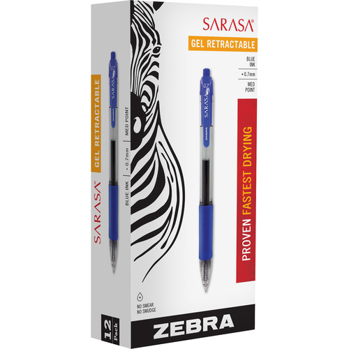 Zebra Pen Sarasa Retractable Gel Ink Pens, Medium Point 0.7mm, Blue Rapid  Dry Ink, 16-Count, Packing May Vary 