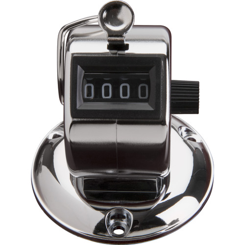 Baumgartens Handheld Tally Counter - 4 Digit - Finger Ring - Handheld - Metal - Black