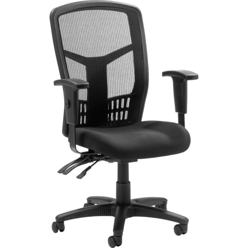 Black LLR30953 1 Each Lorell Mesh Back Guest Chair with Casters 
