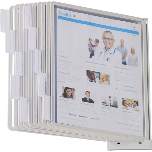 DURABLE SHERPA Wall Mounted Reference Display System - Wall Mountable - 10 Double Sided Panels - Letter Size - Anti-Reflective/Non-Glare - Gray DURABLE SHERPA Wall Mounted Reference Display System - Wall Mountable - 10 Double Sided Panels - Letter Size - Anti-Reflective/Non-Glare - Gray
