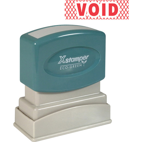 VOID COSCO Message Stamp with Shutter Blue & Red 1-5/8" x 1/2" pre-ink