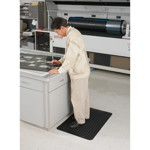 Genuine Joe Soft Step Vinyl Anti-Fatigue Mats - Black