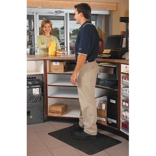 Genuine Joe Soft Step Vinyl Anti-Fatigue Mats - Black